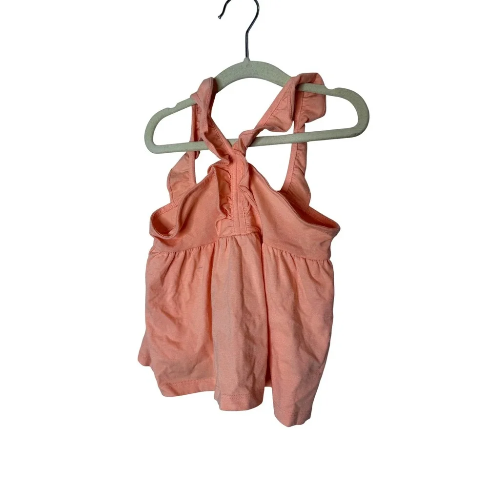 Janie And Jack Tank Top Girls 4 Pink Jersey Button Back Summer‎ Basic Knit